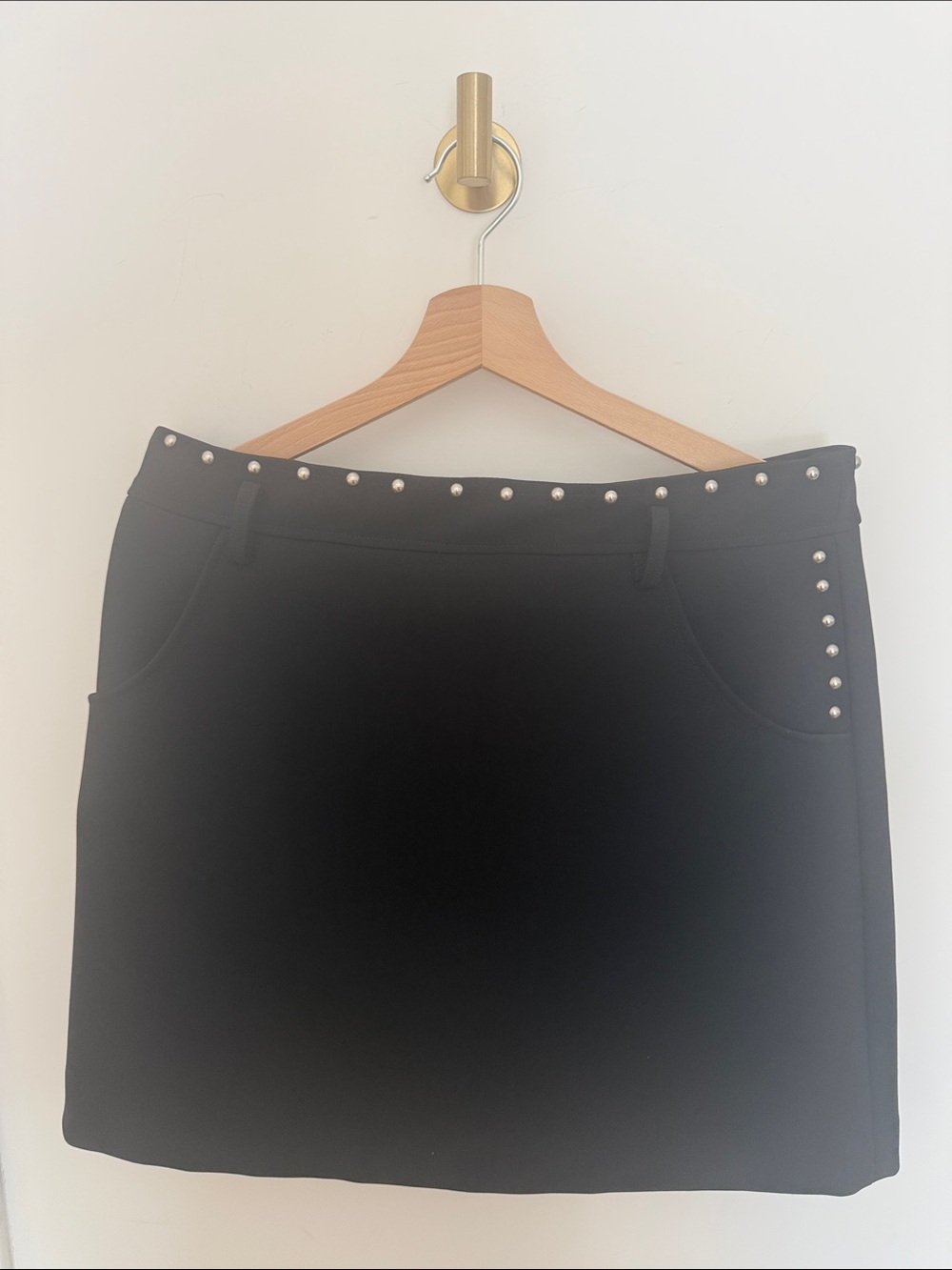 Avec Les Filles Black Studded Mini Skirt - Unbranded